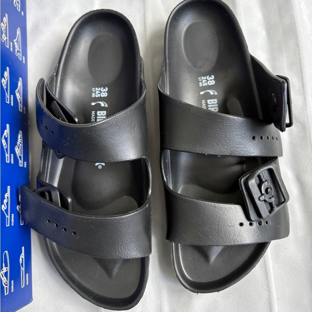 Birkenstock Arizona Eva Classic Black Slides NWIB Size 38